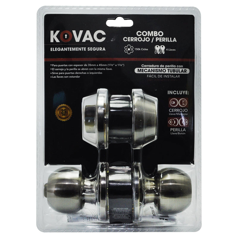Combo perilla tubular/cerrojo llave/mariposa latón antiguo - La nueva eléctrica