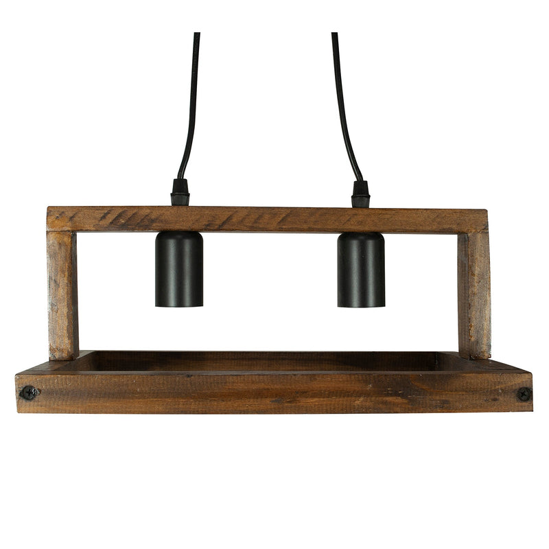 Candil Eco vintage riel 2 luces madera American - La nueva eléctrica