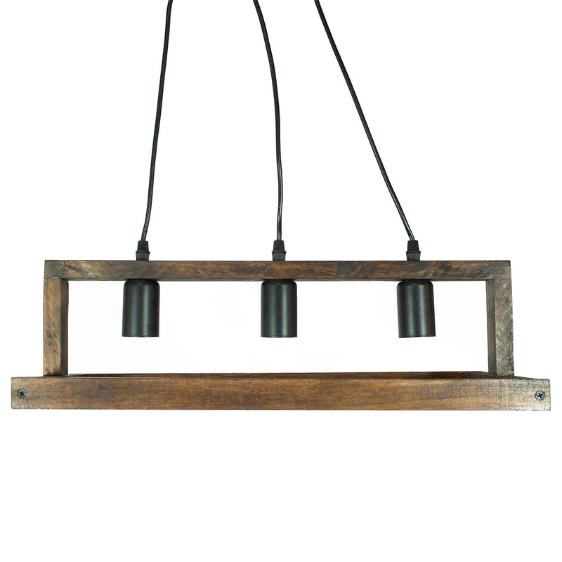Candil Eco vintage riel 3 luces madera American - La nueva eléctrica