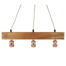 Candil Eco vintage riel 3 luces roble - La nueva eléctrica