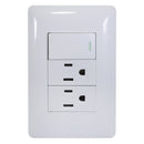 Placa Solaris Eco con 1 apagador 2 contactos - La nueva eléctrica