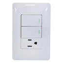 Placa Solaris Eco con 2 apagadores 1 contacto - La nueva eléctrica