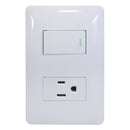 Placa Solaris Eco con 1 apagador 1 contacto - La nueva eléctrica