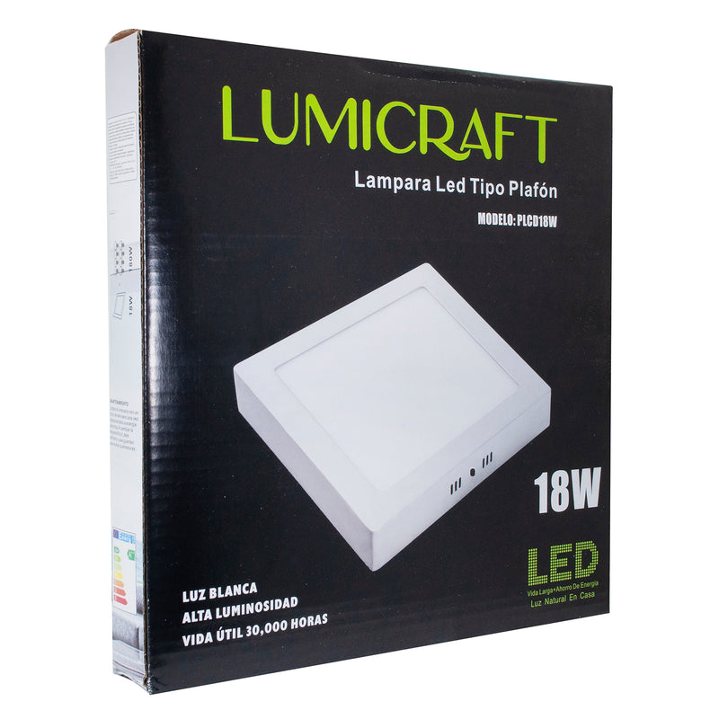 Luminario de sobreponer Lumicraft 18W cuadrado frío - La nueva eléctrica