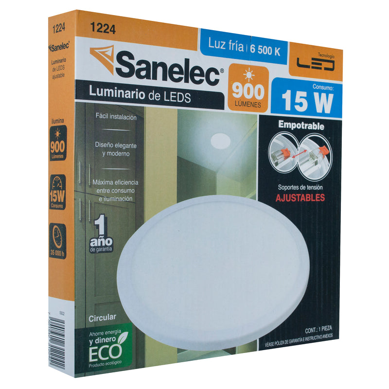 Luminario Sanelec ajustable circular 15W - La nueva eléctrica