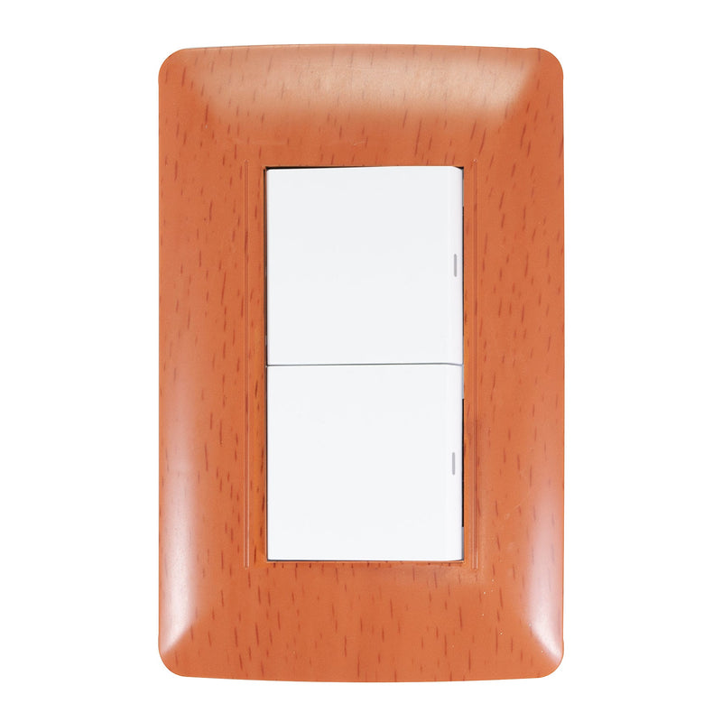 Placa Sanelec Toscana Wooden con 2 apagadores - La nueva eléctrica