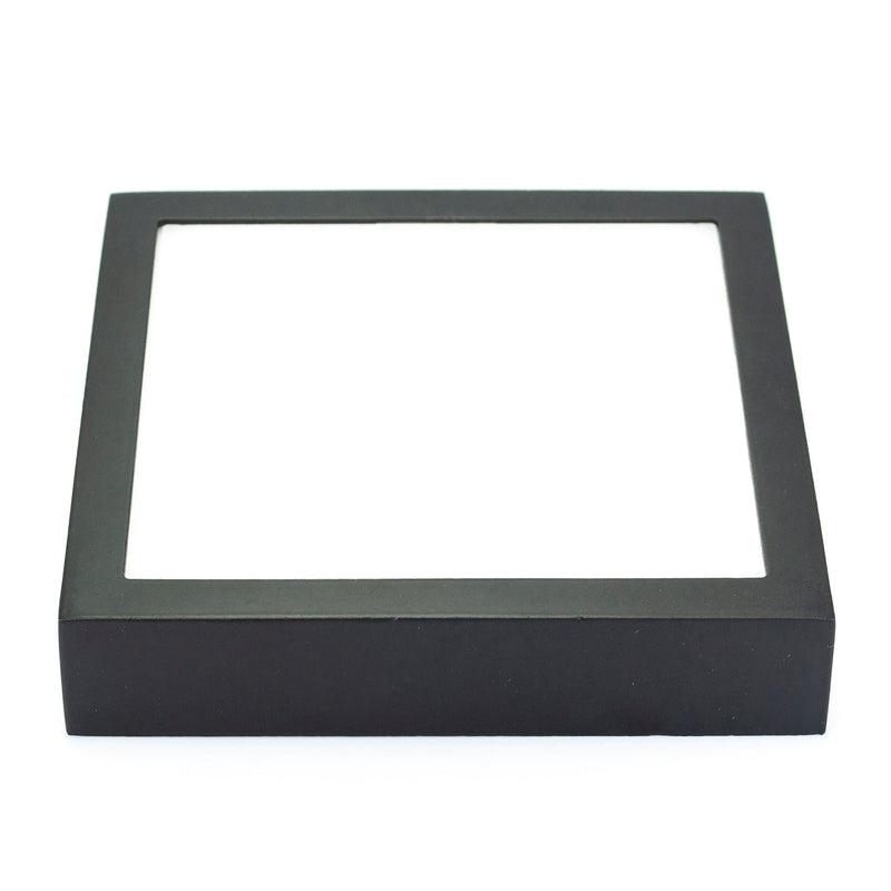 Luminario Illux LED cuadrada 8W 6500K negro - La nueva eléctrica