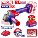 Miniesmeriladora Emtop 4 1/2" inalámbrica 20V batería, cargador - La nueva eléctrica