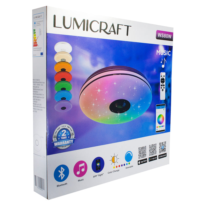 PLAFON LUMICRAFT INTELIGENTE 80W LED RGB CON BOCINA