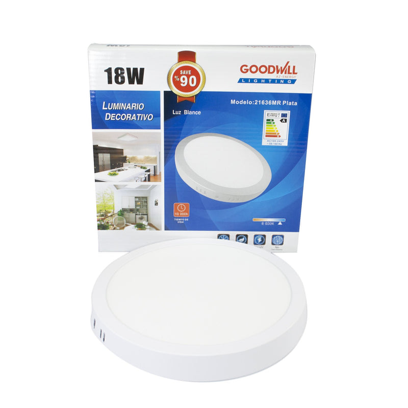 Luminario goodwill sobreponer redondo 18w (21636mr) 28615