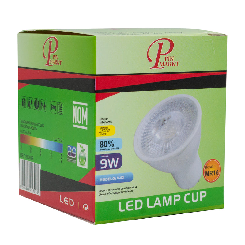 FOCO PINMARKT LED 9W MR16 FRIO