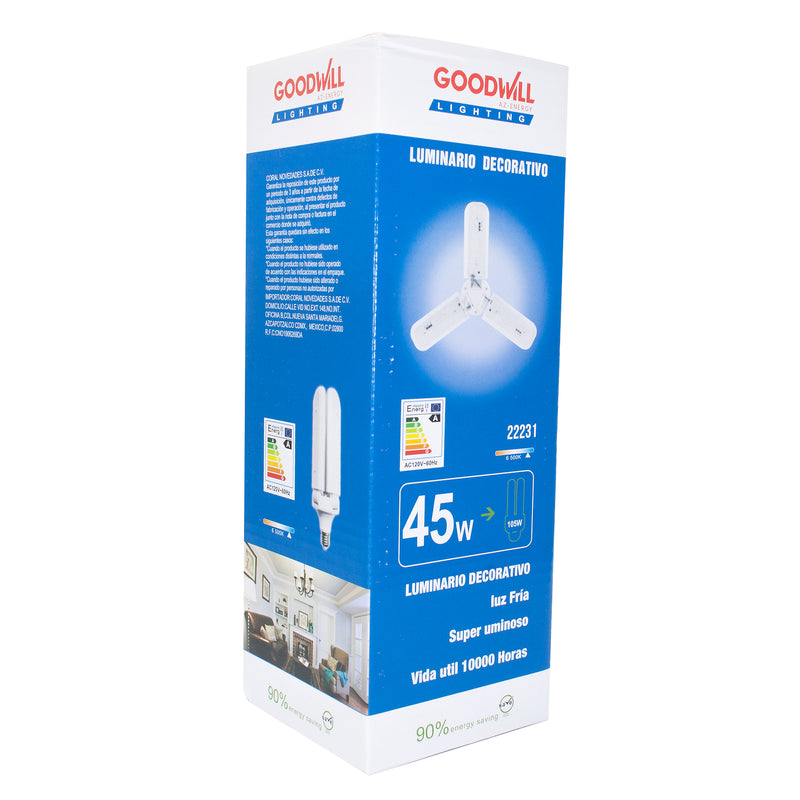 Foco Good Will led 45w tipo ventilador 3 aspas crema