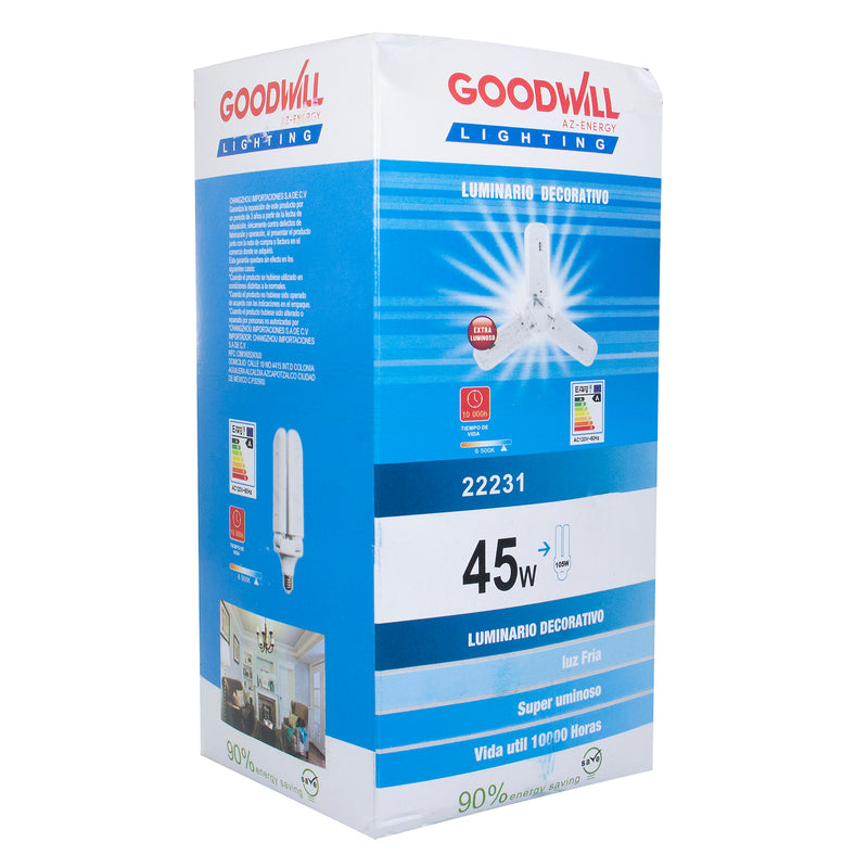 Foco Good Will led 45w tipo ventilador 3 aspas crema