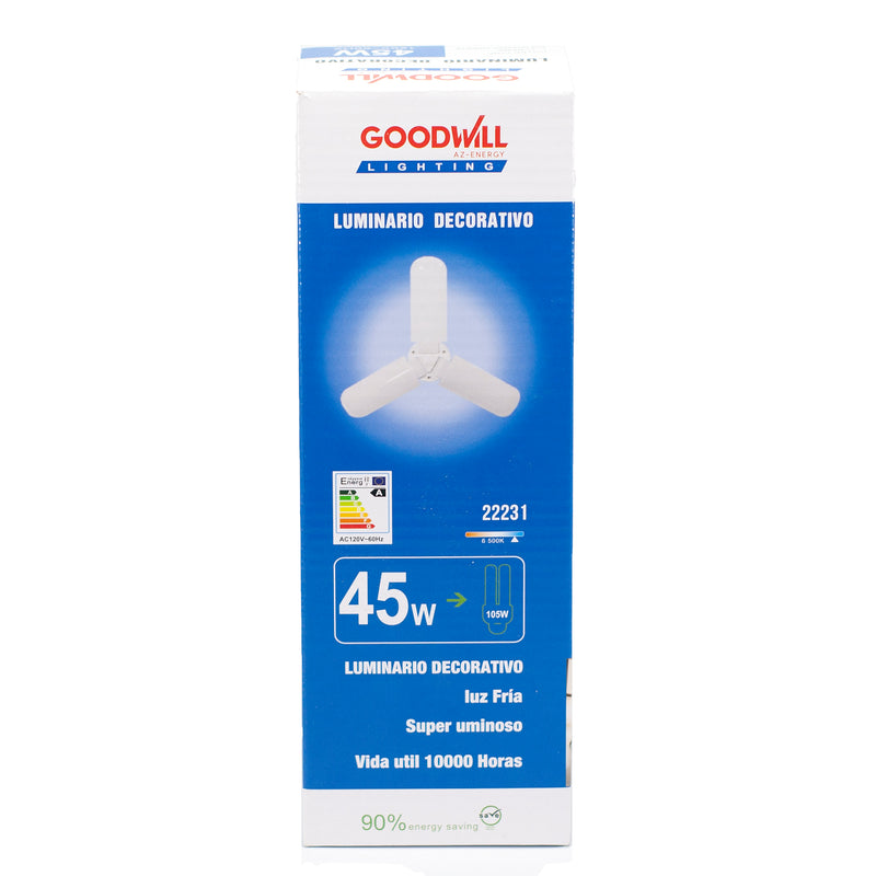 Foco Good Will led 45w tipo ventilador 3 aspas transparente