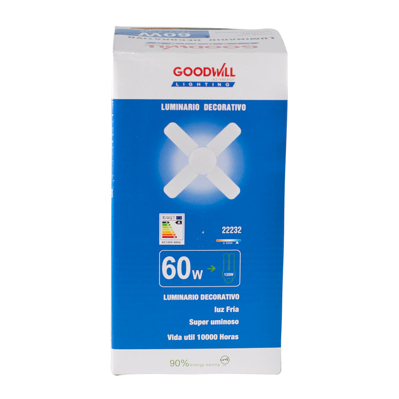 Foco Good Will led 60w tipo ventilador 4 aspas transparente