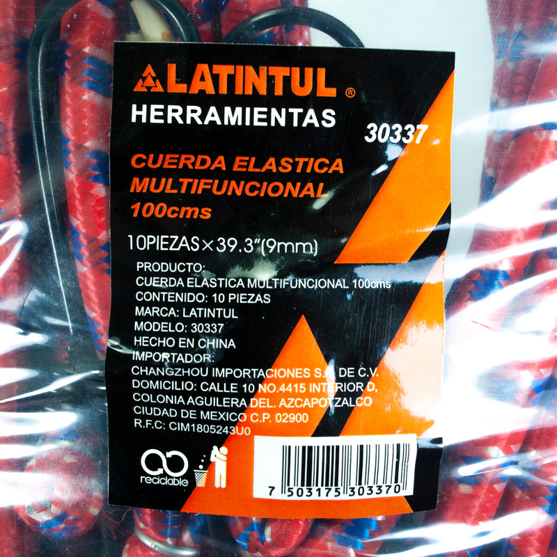 Cuerda latintul de equipaje 9mm/1metro paquete con 10pz