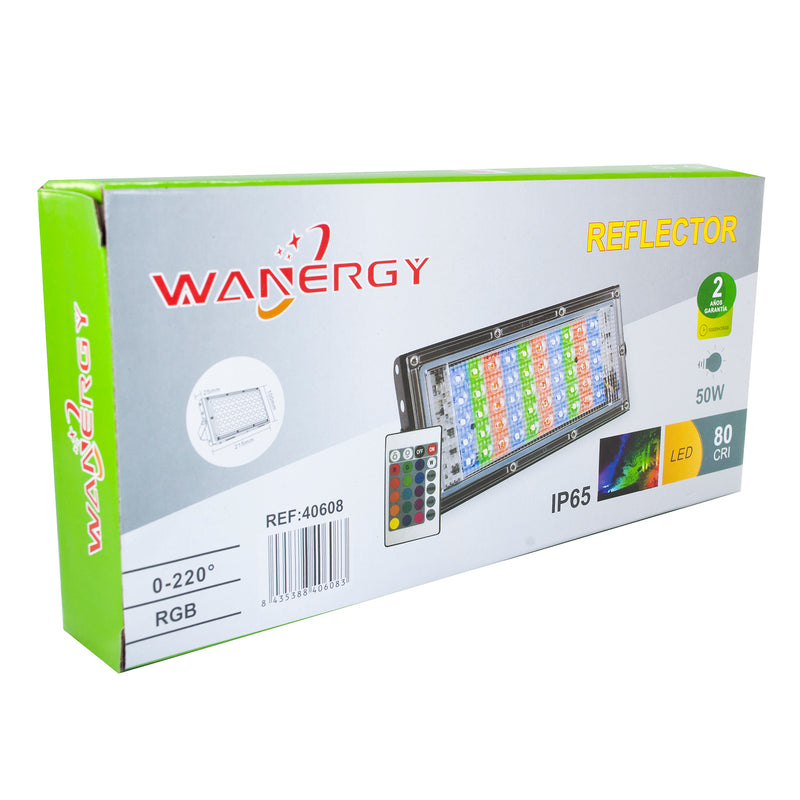 Reflector Wanergy led 50w rgb ultra slim