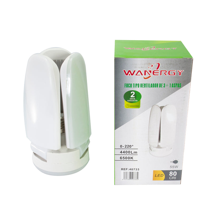 Foco Wanergy led 55w tipo ventilador 3 aspas