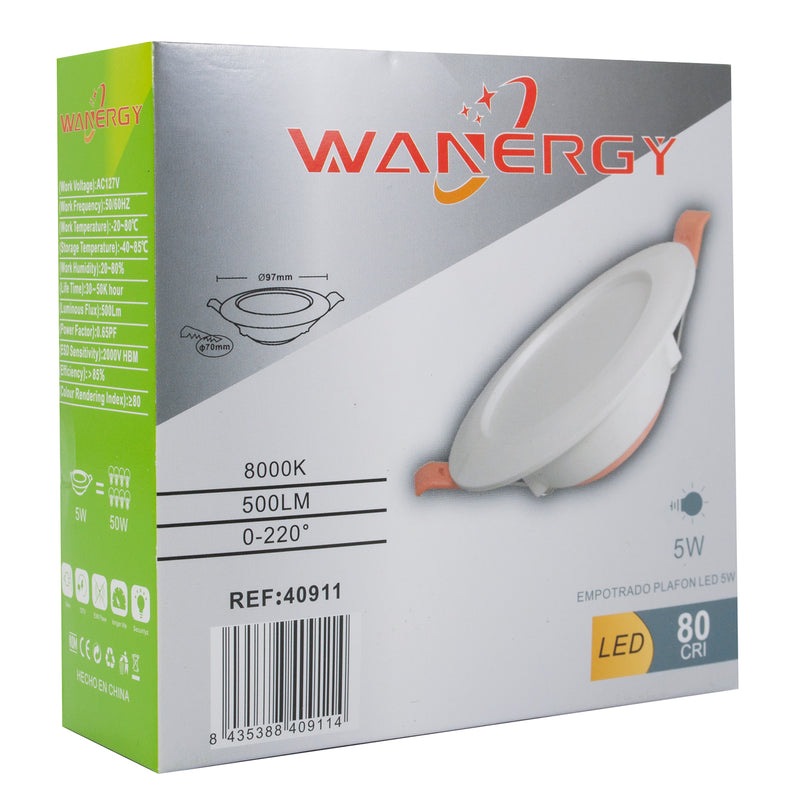 Empotrado Wanergy LED 5W blanco frío - La nueva eléctrica