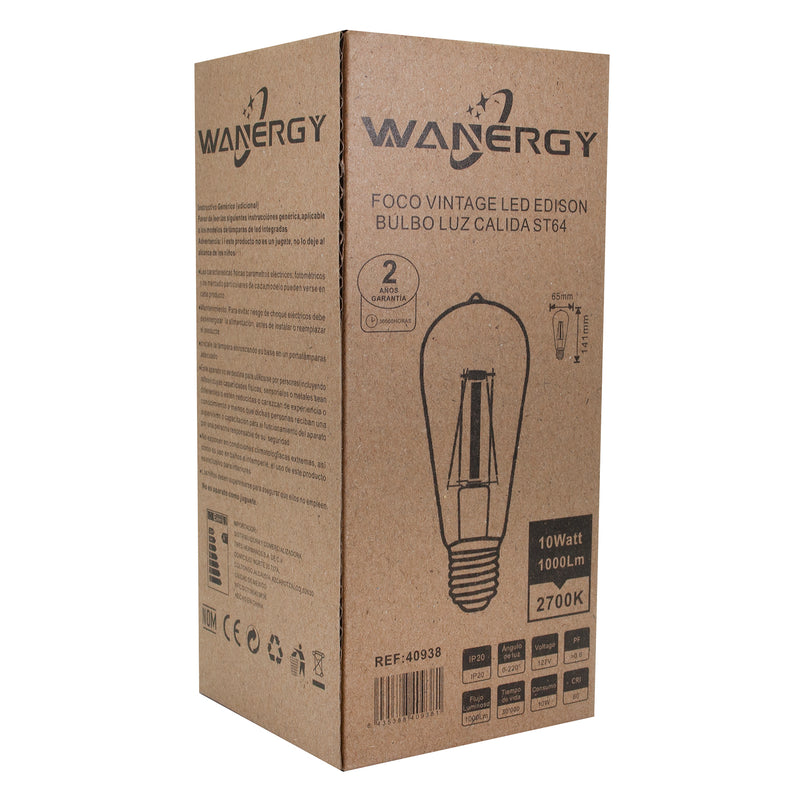 Foco Wanergy LED 10W ST64 vintage - La nueva eléctrica