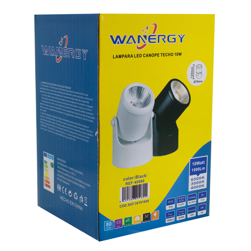 CANOPE WANERGY TECHO 10W 3 TONOS NEGRO