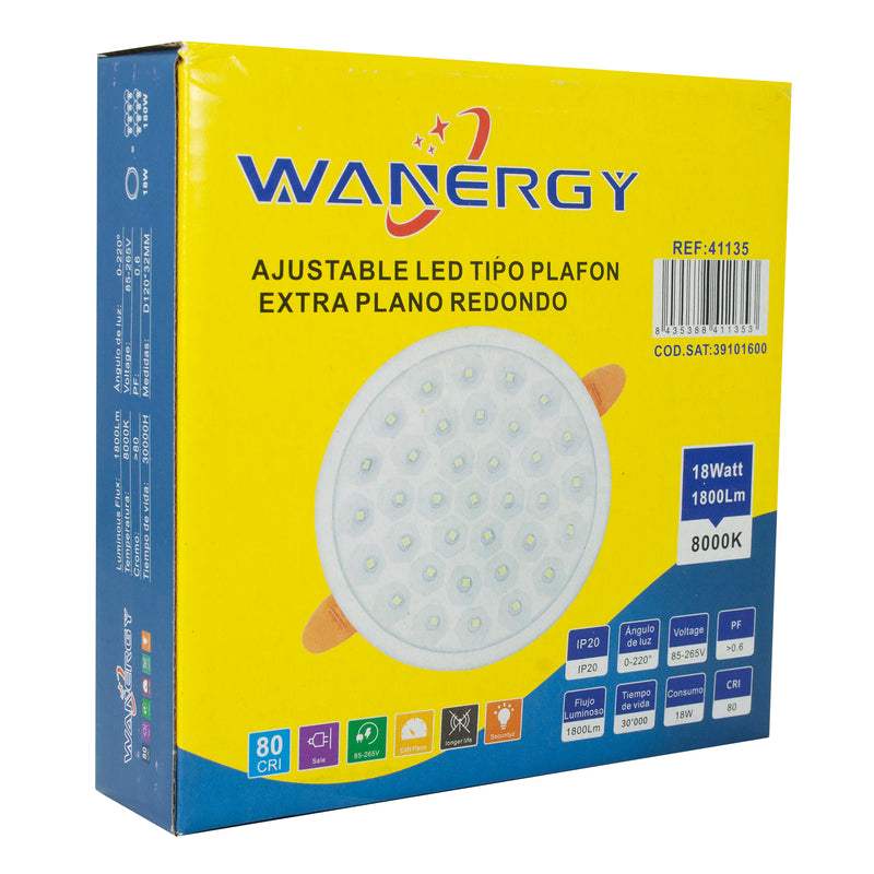 EMPOTRADO WANERGY LED 18W AJUSTABLE TIPO COLMENA