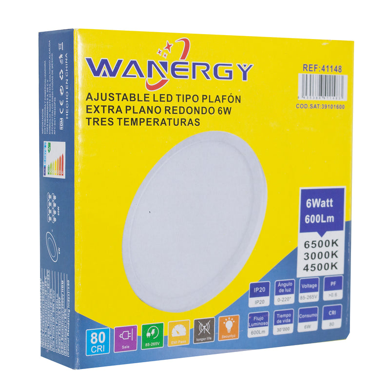 EMPOTRADO WANERGY  LED 6 W AJUSTABLE TRES INTENSIDADES