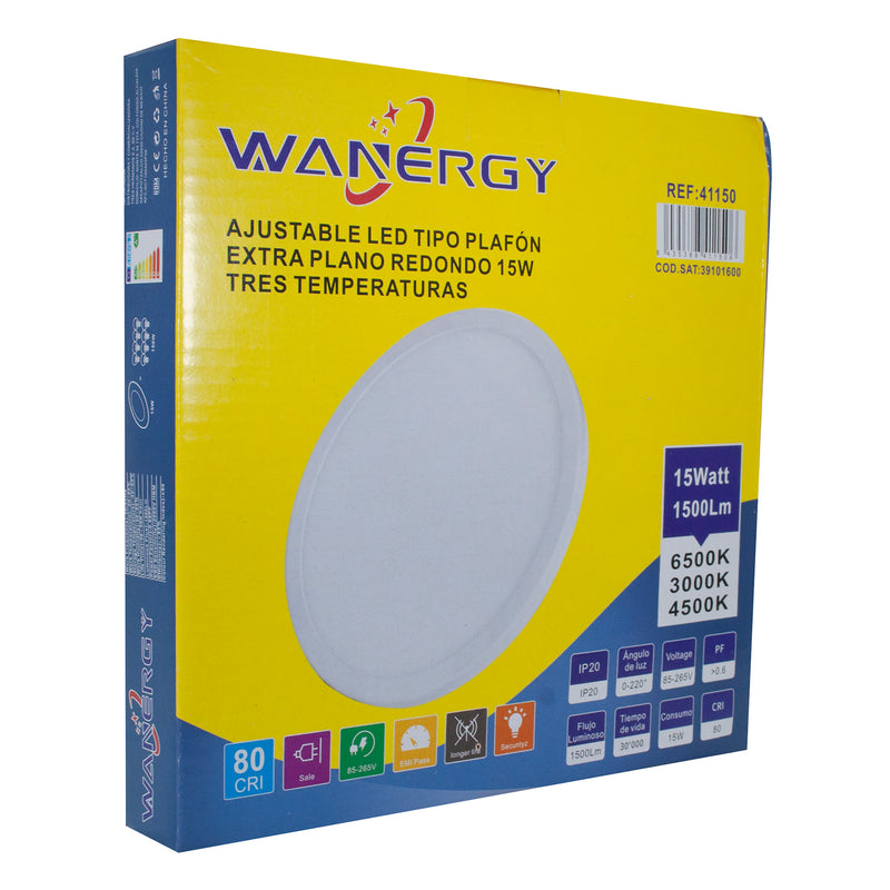 EMPOTRADO WANERGY LED 15 W AJUSTABLE TRES INTENSIDADES