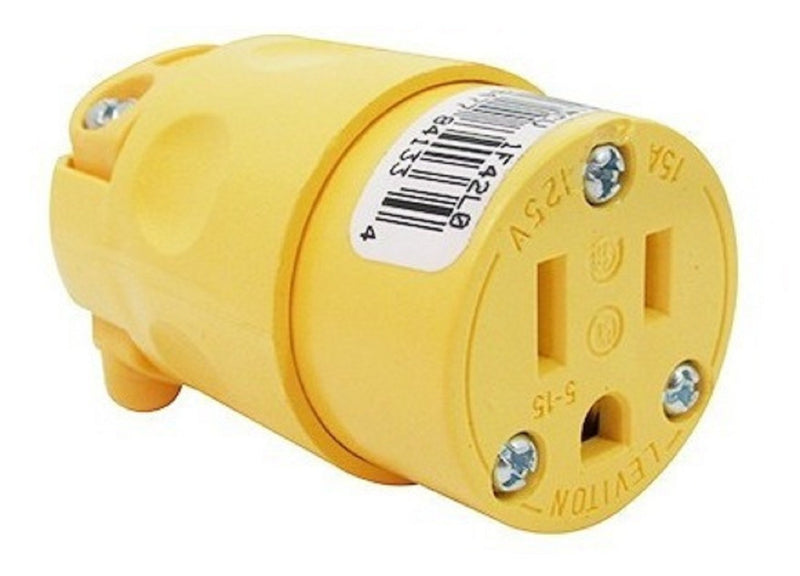 Conector Leviton pvc 3x15 amarillo 515cv