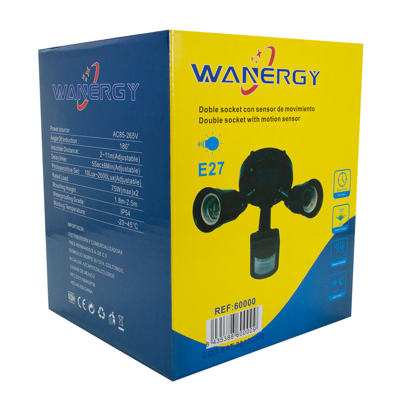 Sensor Wanergy de movimiento 2 soquets - La nueva eléctrica