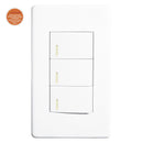 Placa Solaris elegance c/3 apagadores blanco