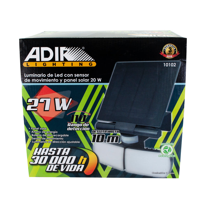 Lámpara Adir led 27w sensor de movimiento solar