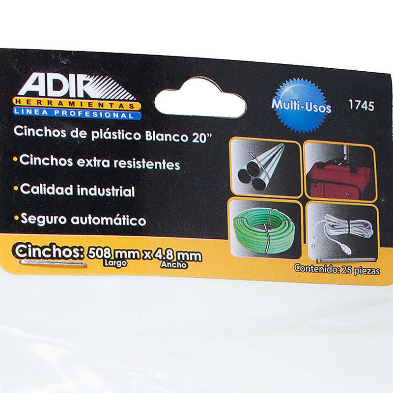 Cincho Adir blanco 20 c/25 pzas