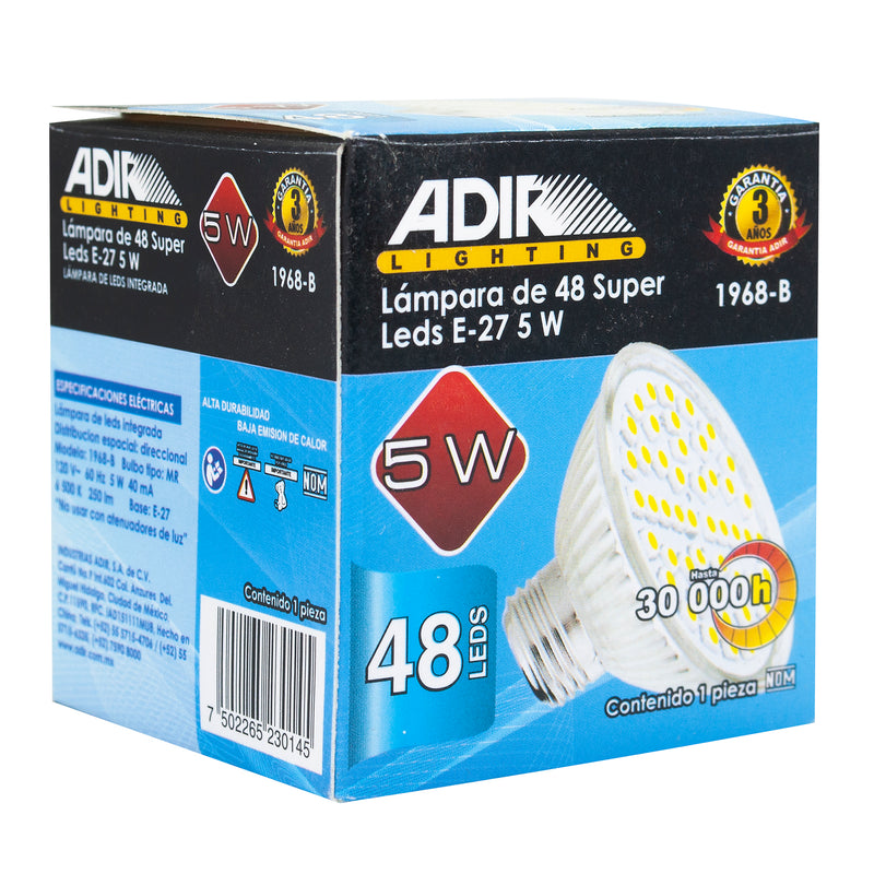 Foco Adir 48 leds 5w e27 frío