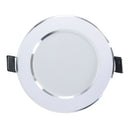 Empotrado Adir blanco con marco plata 3W blanco cálido - La nueva eléctrica