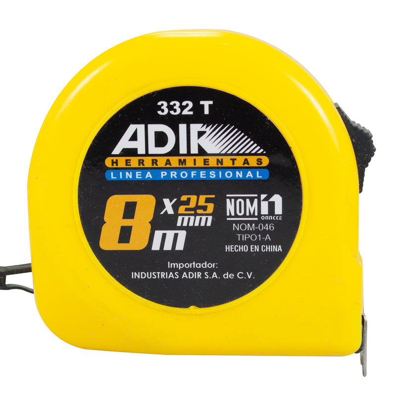 Flexómetro Adir ergonomico 8 m x 25 mm. 1