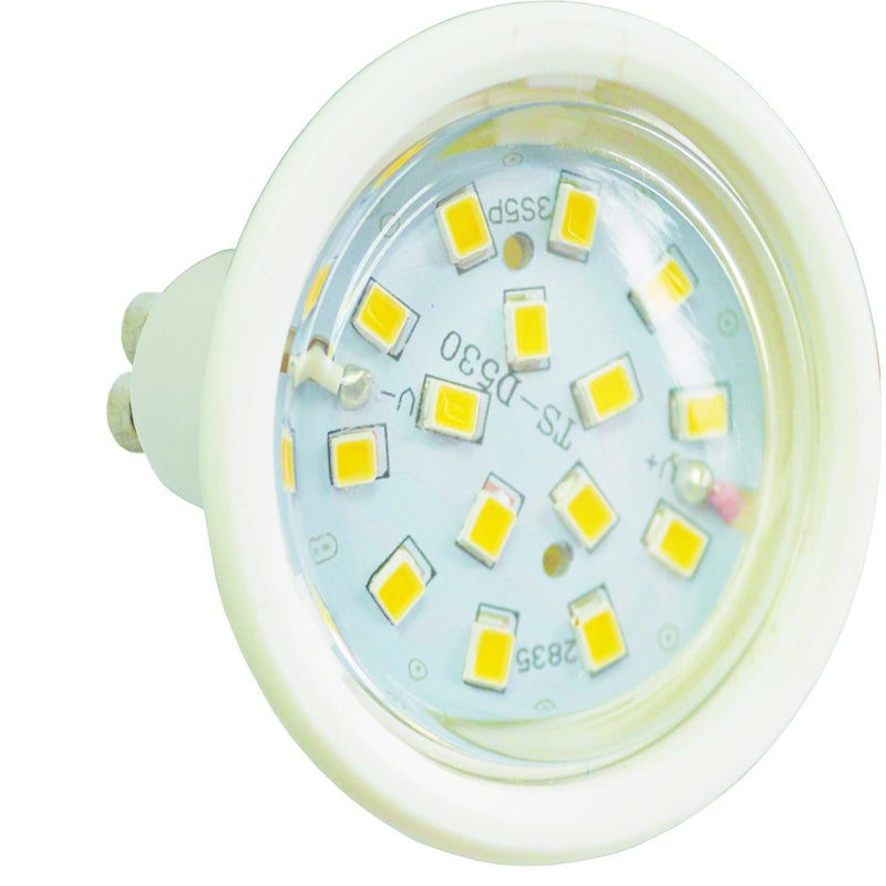 Foco Adir gu10 super led 5 watts carcaz bco cálido