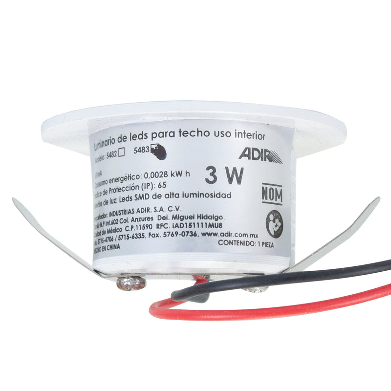 Miniempotrado Adir led circular blanco 3 watts cálido