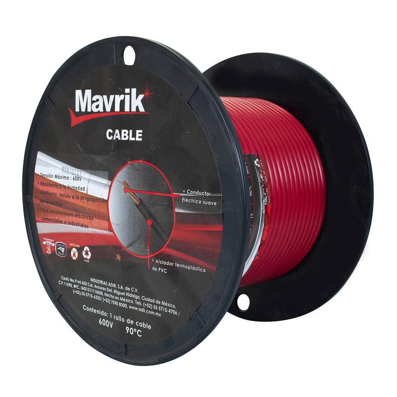 Cable mavrik cal. 12 rojo 50 mts