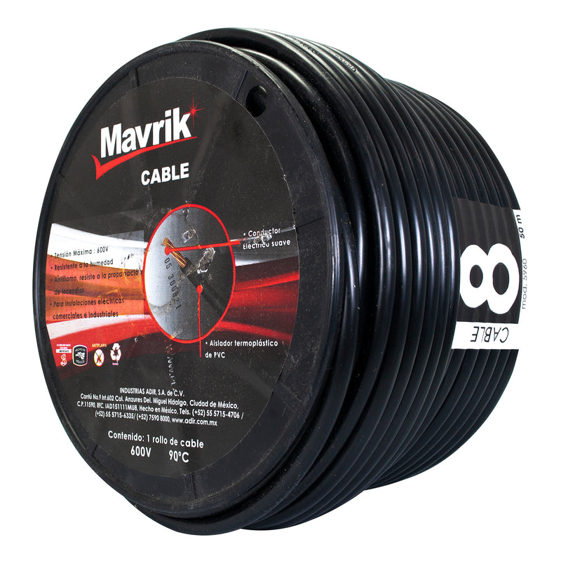 Cable mavrik cal 8 negro 50 mts