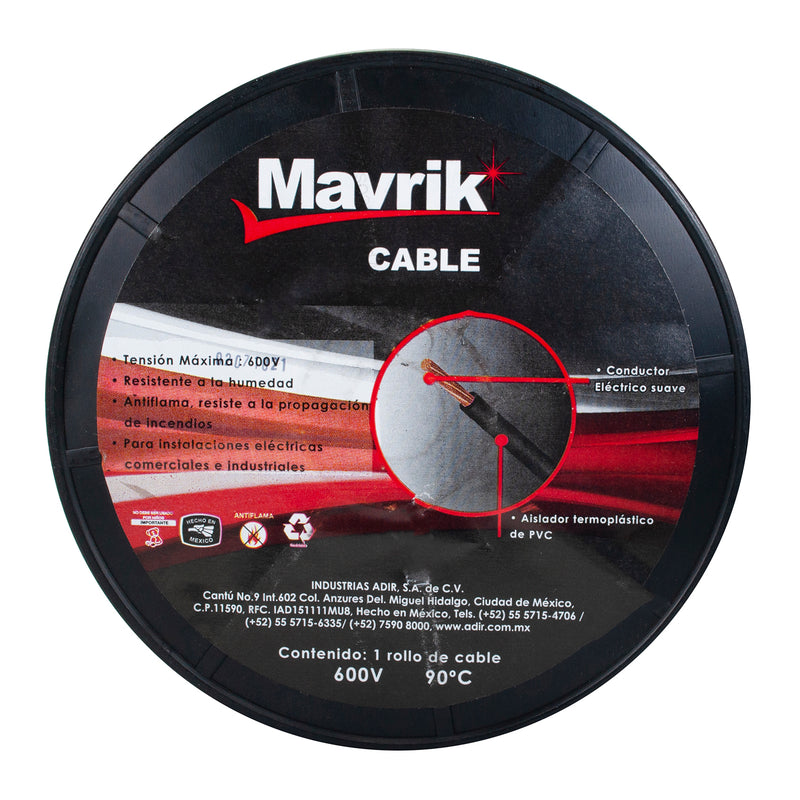 Cable mavrik cal 8 negro 50 mts