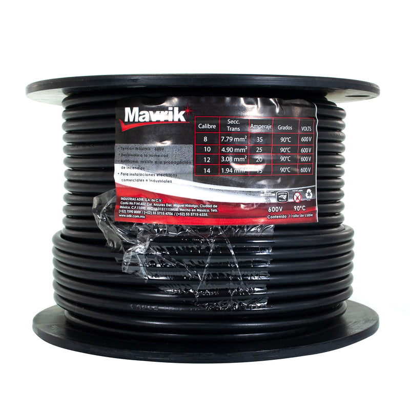 Cable mavrik cal. 10 negro 50 mts