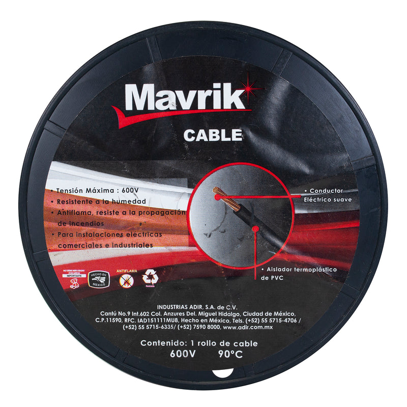 Cable mavrik cal 8 negro 25 mts