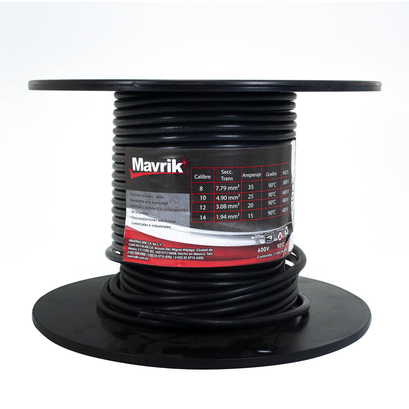 Cable mavrik cal 12 negro 25 mts