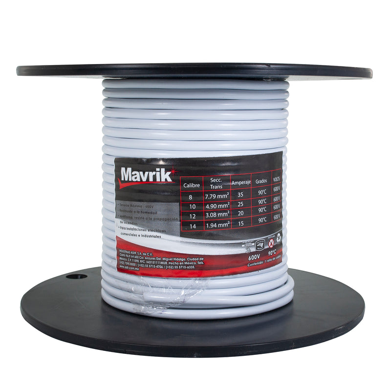 Cable mavrik cal. 10 blanco 25mts