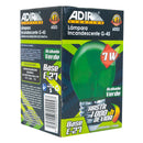 Foco Adir bola 7 watts verde incandescente - La nueva eléctrica