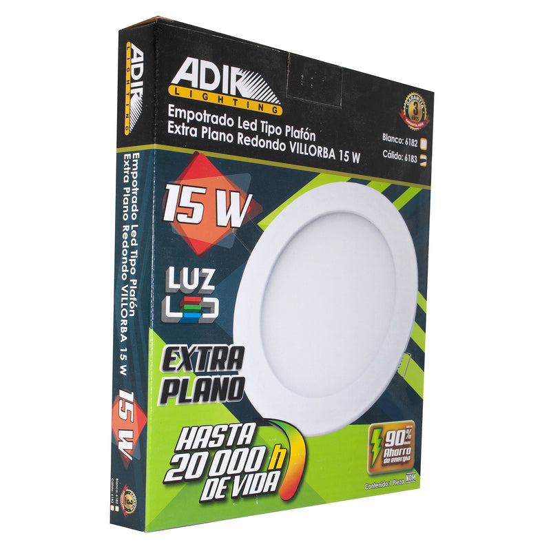 Empotrado Adir extra plano red 15 w b.caldo