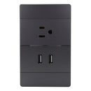 Placa HUH Oxford 1 contacto y 2 USB - La nueva eléctrica