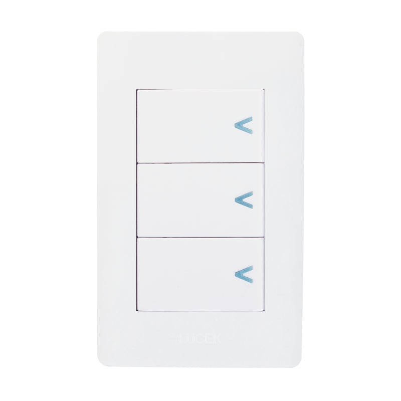 Placa Lucek c/3 apagadores sencillos blanco