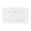 Placa Lucek con 3 apagadores sencillos blanco - La nueva eléctrica